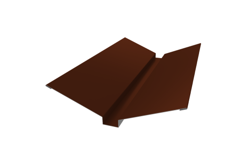 Планка ендовы верхней 115х30х115 0,5 Satin с пленкой RAL 3009 оксидно-красный (3м)