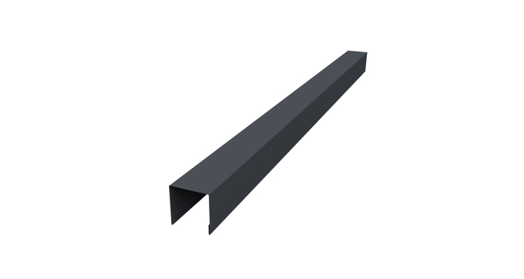 Планка вертикальная лицевая для забора жалюзи Palermo 0,45 Drap-double TX RAL 7024 мокрый асфальт (2м)